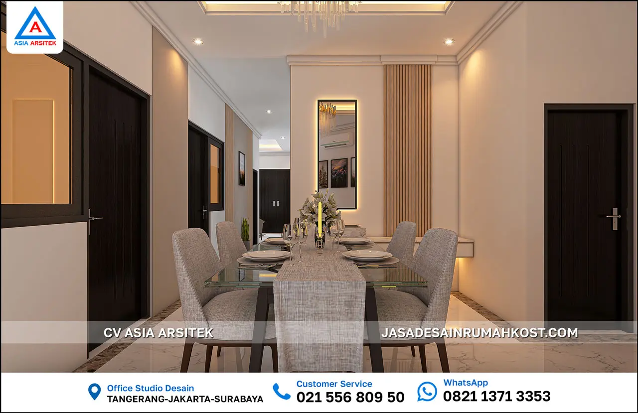 Jasa Desain Rumah Kost 4 Lantai di Menteng Jakarta Pusat ruang makan