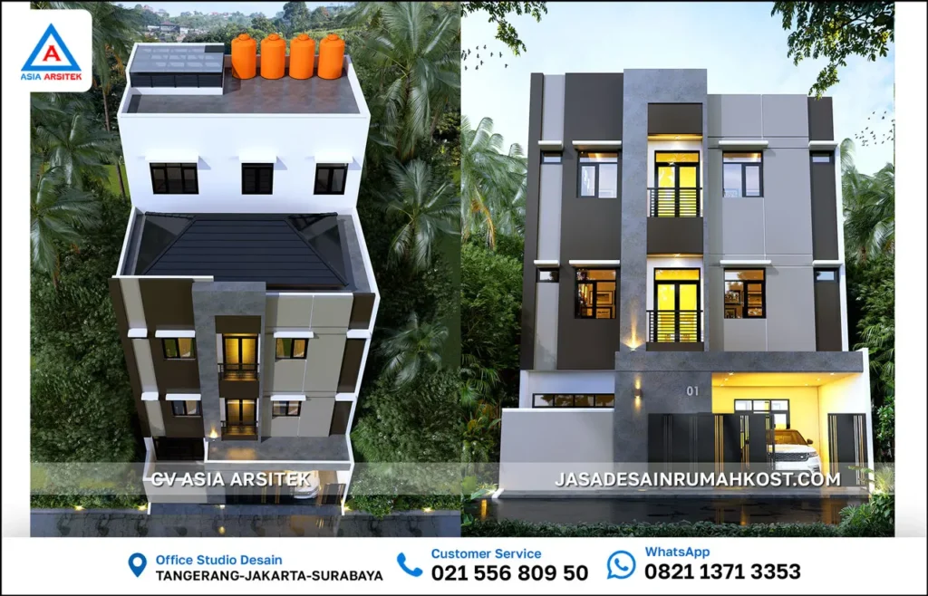 Jasa Desain Rumah Kost 4 Lantai di Pademangan Jakarta Utara atas