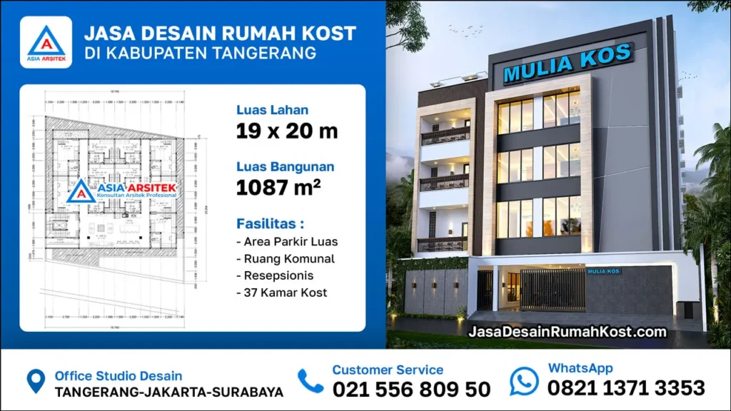Jasa Desain Rumah Kost 4 Lantai di Pagedangan Tangerang