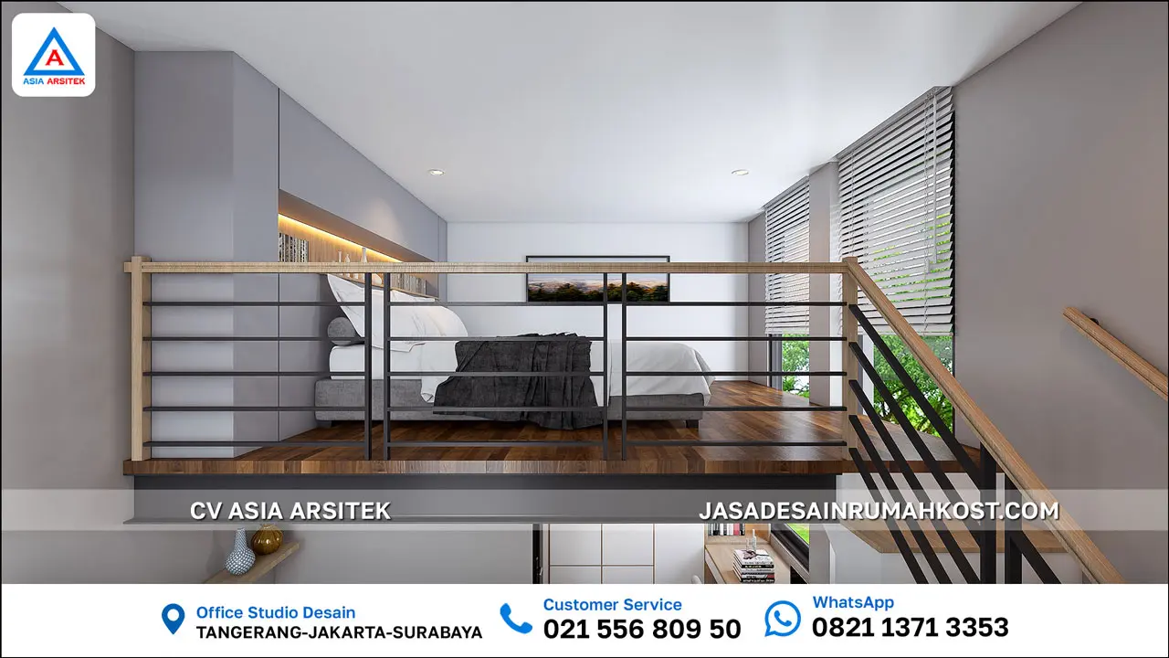 Jasa Desain Rumah Kost 4 Lantai di Pagedangan Tangerang kamar tidur kost