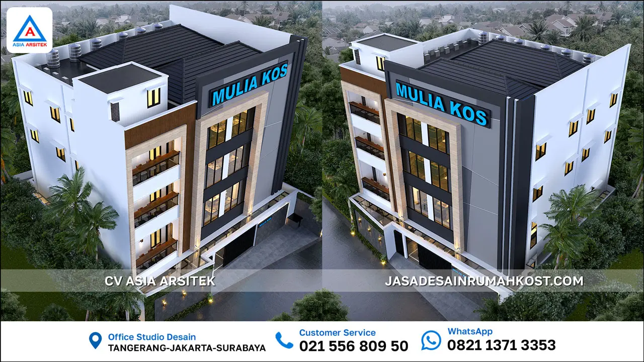 Jasa Desain Rumah Kost 4 Lantai di Pagedangan Tangerang atas