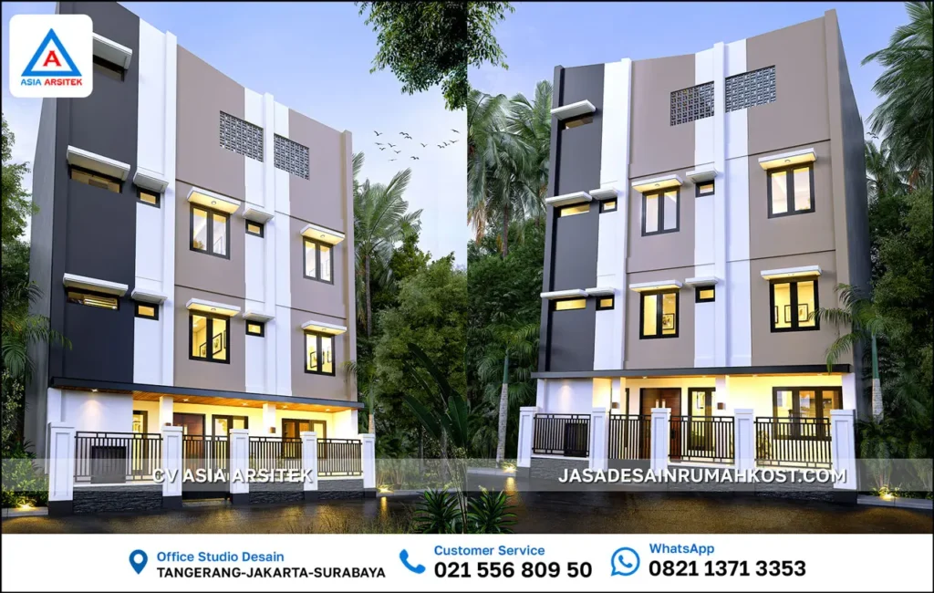 Jasa Desain Rumah Kost 4 Lantai di Palmerah Jakarta Barat depan
