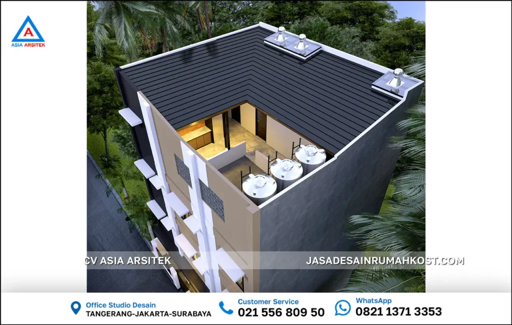 Jasa Desain Rumah Kost 4 Lantai di Palmerah Jakarta Barat atas