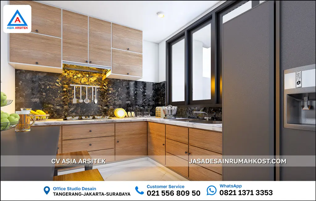 Jasa Desain Rumah Kost 4 Lantai di Palmerah Jakarta Barat pantry