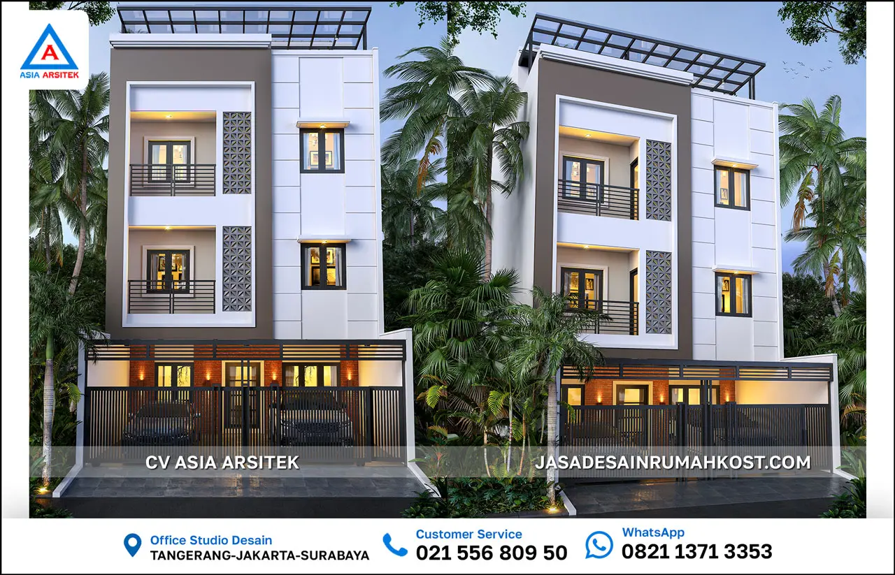 Jasa Desain Rumah Kost 4 Lantai di Setiabudi Jakarta Selatan depan