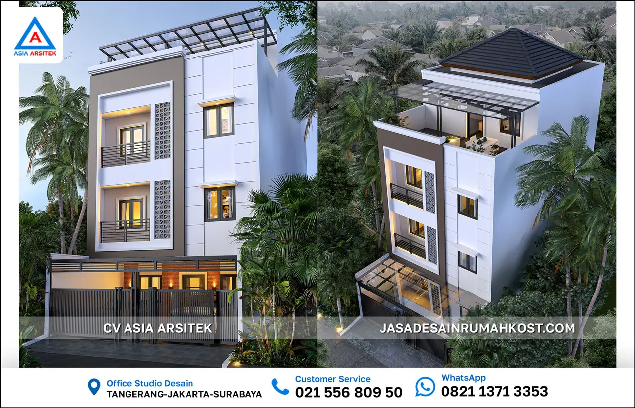 Jasa Desain Rumah Kost 4 Lantai di Setiabudi Jakarta Selatan atas