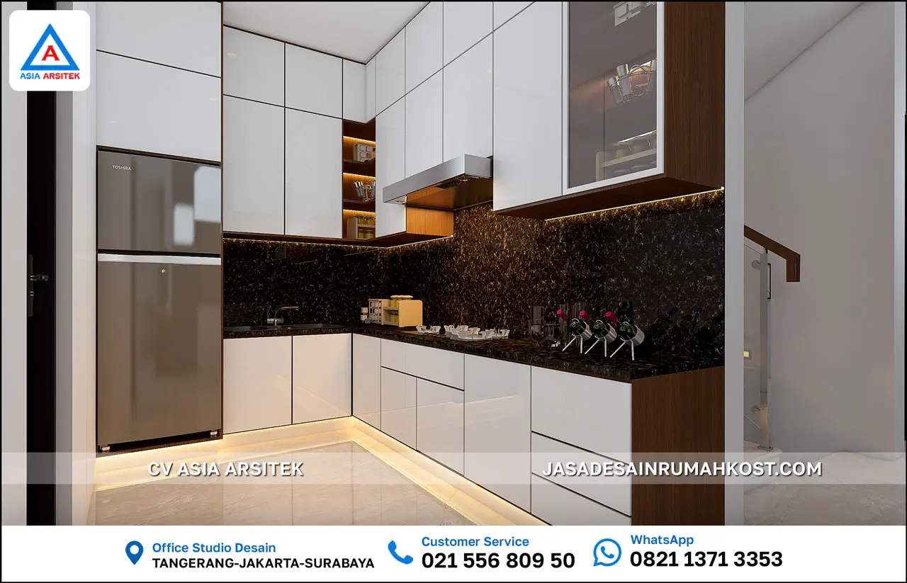 Jasa Desain Rumah Kost 4 Lantai di Setiabudi Jakarta Selatan dapur
