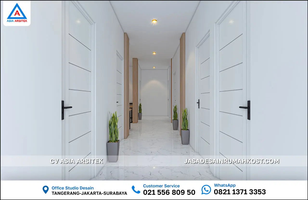 Jasa Desain Rumah Kost 4 Lantai di Tanah Abang Jakarta Pusat selasar