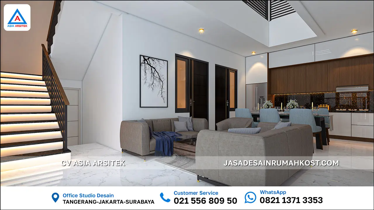 Jasa Desain Rumah Kost 4 Lantai di Tangerang Selatan lobby