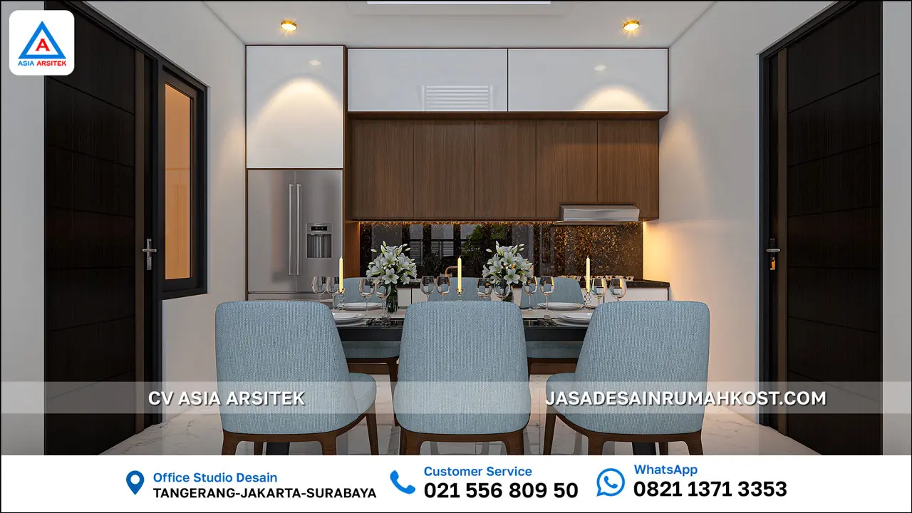 Jasa Desain Rumah Kost 4 Lantai di Tangerang Selatan ruang makan