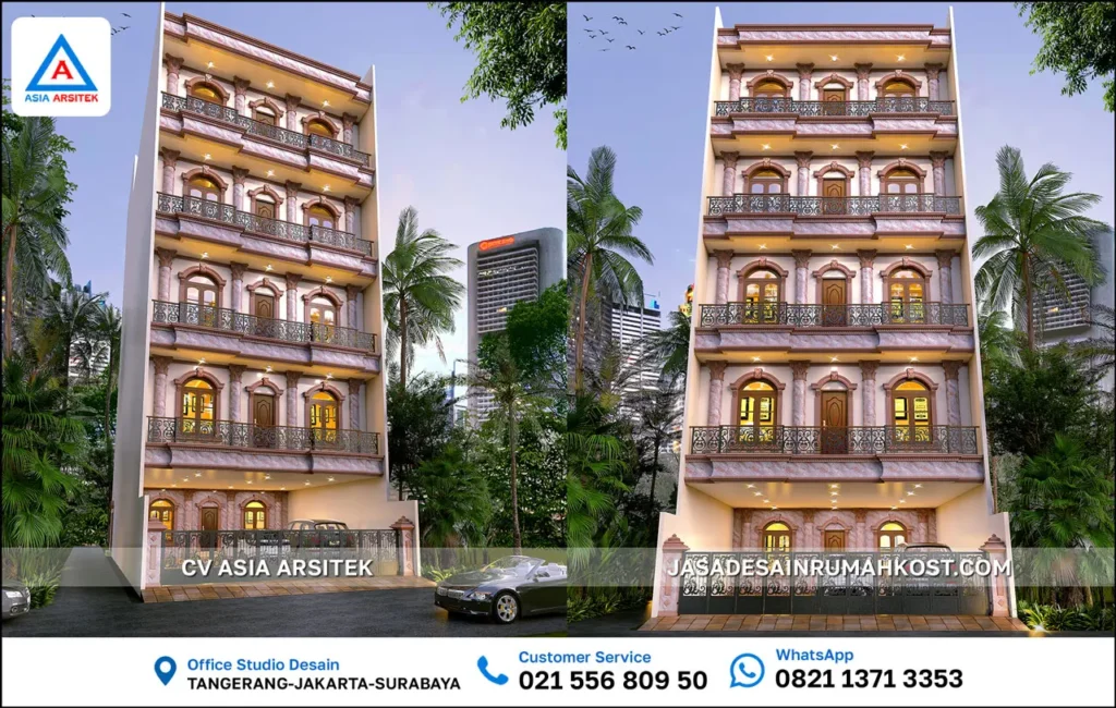 Jasa Desain Rumah Kost 5 Lantai di Sunter Jakarta Utara depan