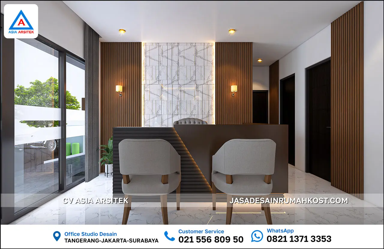 Jasa Desain Rumah Kost 6 Lantai di BSD Tangerang Selatan resepsionis