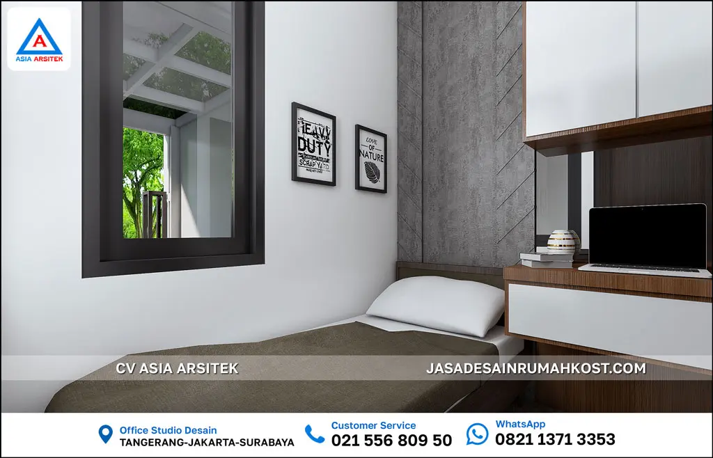 Jasa Desain Rumah Kost Minimalis 3 Lantai di Grogol Jakarta Barat kamar