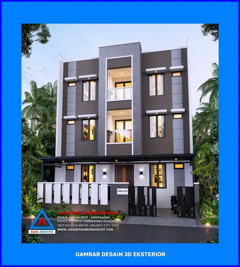 tampak depan Cara Memilih Jasa Desain Rumah Kost di Depok
