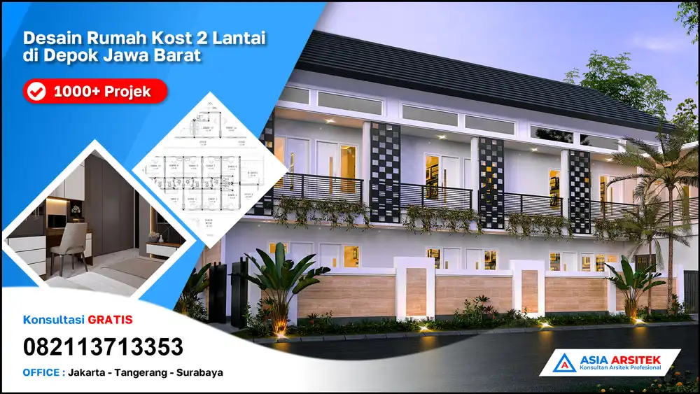 cover Desain Rumah Kost 2 Lantai di Depok