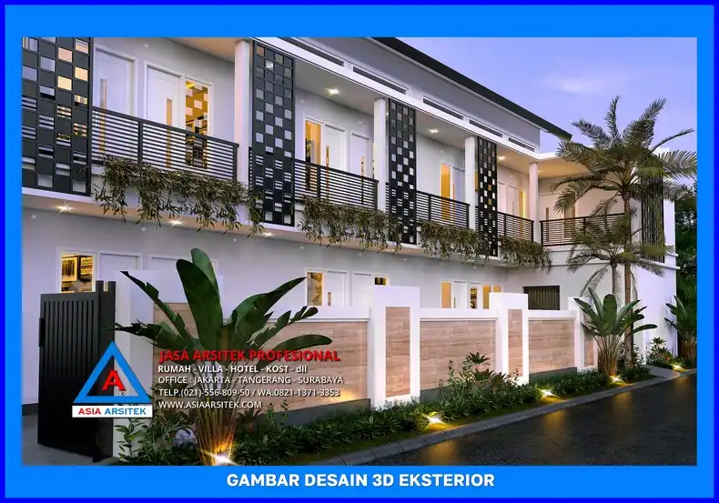 teras Desain Rumah Kost 2 Lantai di Depok