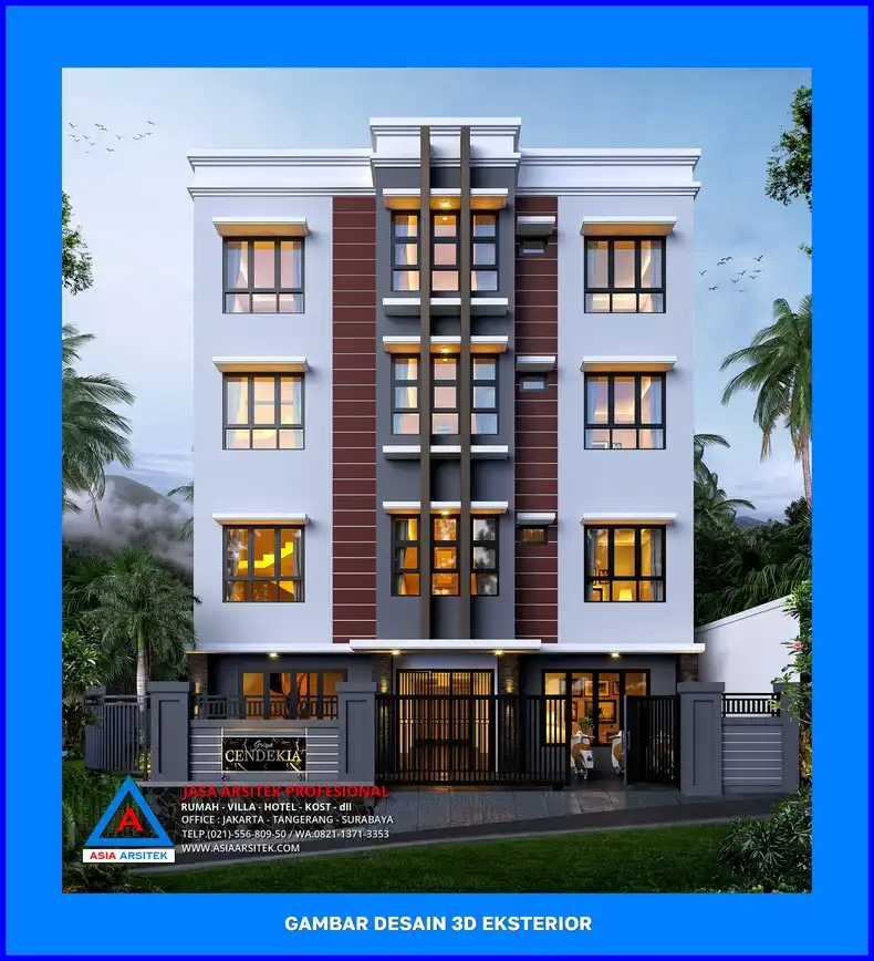 tampak depan Desain Rumah Kost Minimalis di Depok