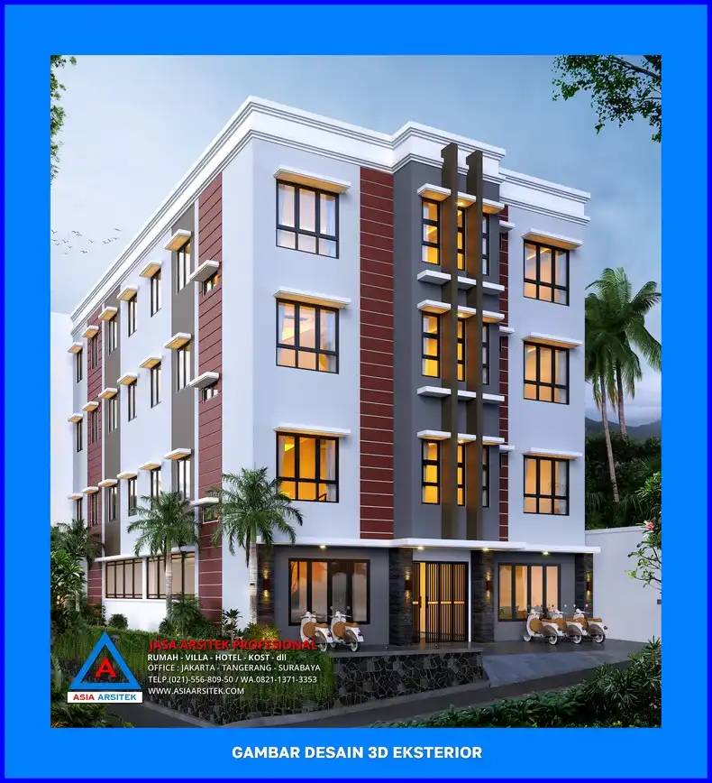 tampak hook Desain Rumah Kost Minimalis di Depok