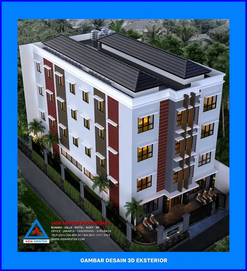 tampak atas rumah kost Desain Rumah Kost Minimalis di Depok