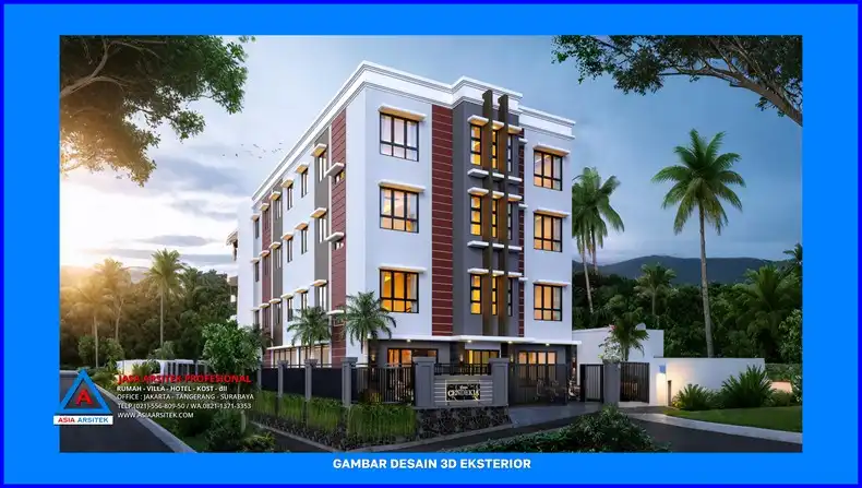 landscape Desain Rumah Kost Minimalis di Depok