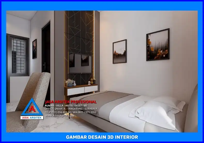 meja tv rumah kost Desain Rumah Kost Minimalis di Depok
