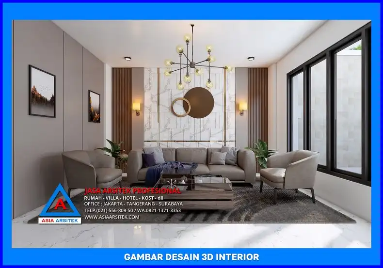 lobby Desain Rumah Kost Minimalis di Depok