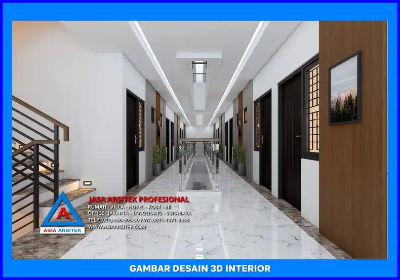 area selasar Desain Rumah Kost Minimalis di Depok