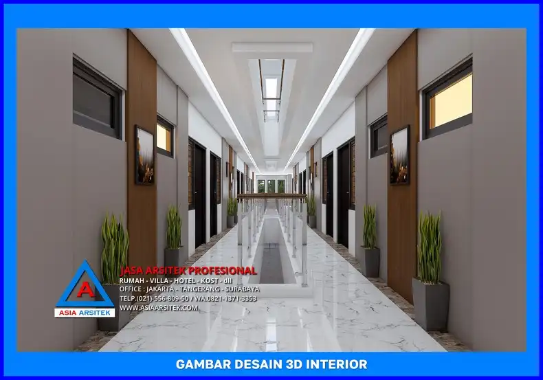 lorong rumah kost Desain Rumah Kost Minimalis di Depok