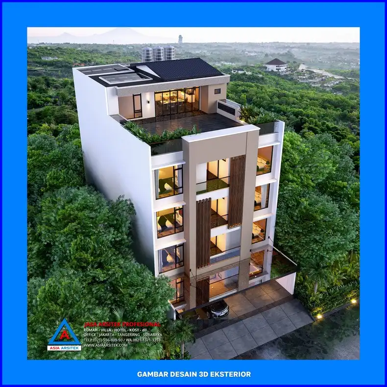 tampak atas rumah Desain Rumah Kost Modern di Depok