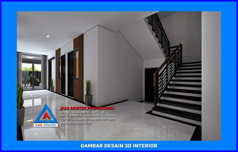 area tangga Desain Rumah Kost Modern di Depok