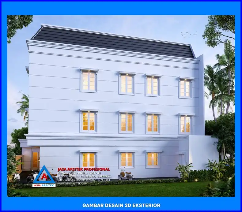 tampak samping kanan Jasa Arsitek Rumah Kost Depok