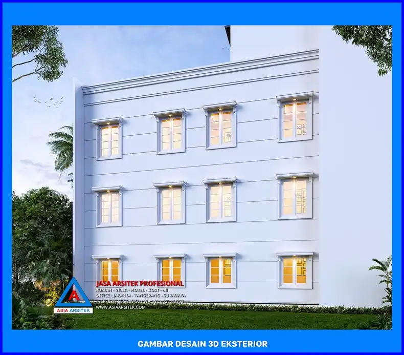 tampak samping kiri Jasa Arsitek Rumah Kost Depok