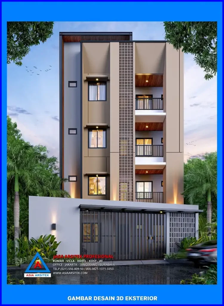 fasad depan Jasa Desain Interior Rumah Kost Depok