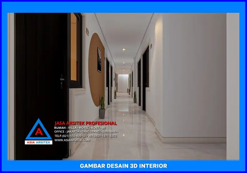 selasar lantai 2 Jasa Desain Interior Rumah Kost Depok