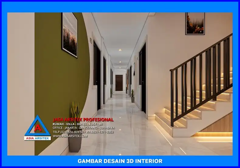 area selasar Jasa Desain Interior Rumah Kost Depok