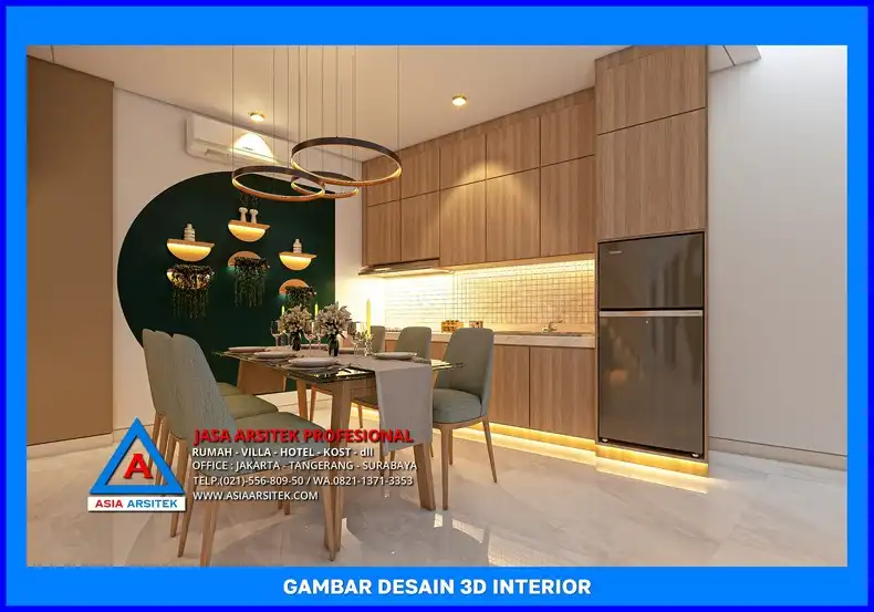 ruang makan dan dapur Jasa Desain Interior Rumah Kost Depok