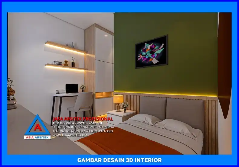 kamar tidur 3x4 Jasa Desain Interior Rumah Kost Depok