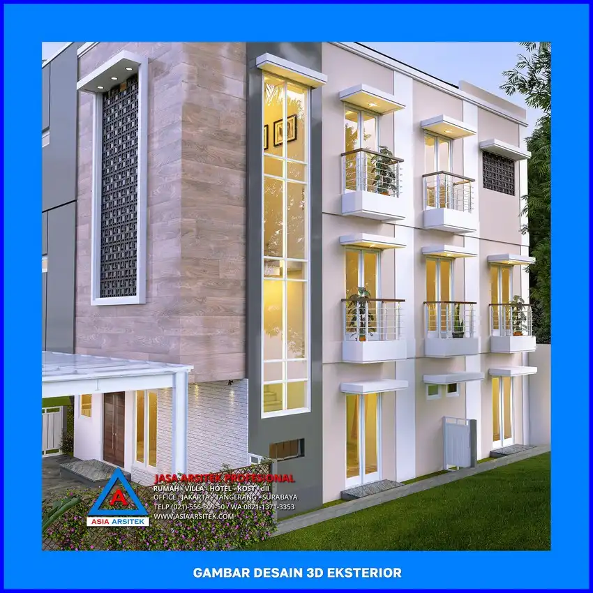 tampak samping rumah kost Jasa Desain Rumah Kost Murah di Depok