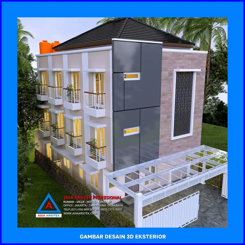 tampak atas rumah kost Jasa Desain Rumah Kost Murah di Depok