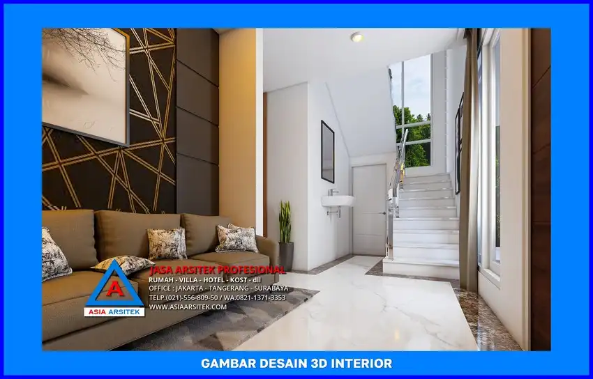 area lobby Jasa Desain Rumah Kost Murah di Depok