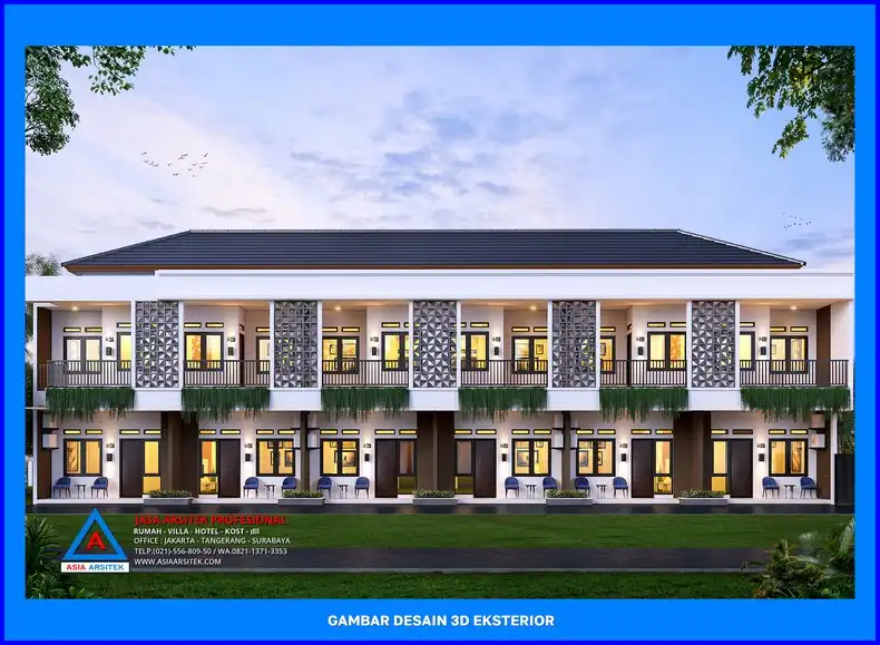 tampak depan Jasa Desain Rumah Kost Profesional di Depok