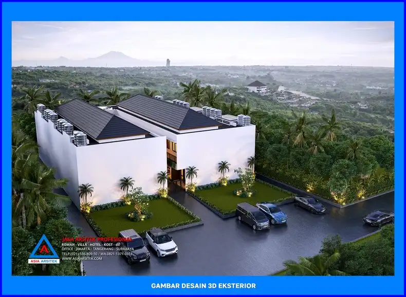 tampak atas depan Jasa Desain Rumah Kost Profesional di Depok