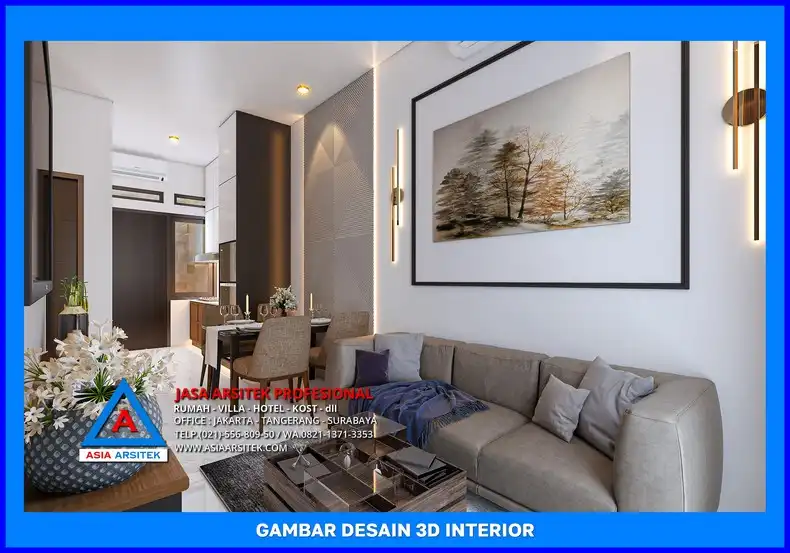 ruang duduk Jasa Desain Rumah Kost Profesional di Depok