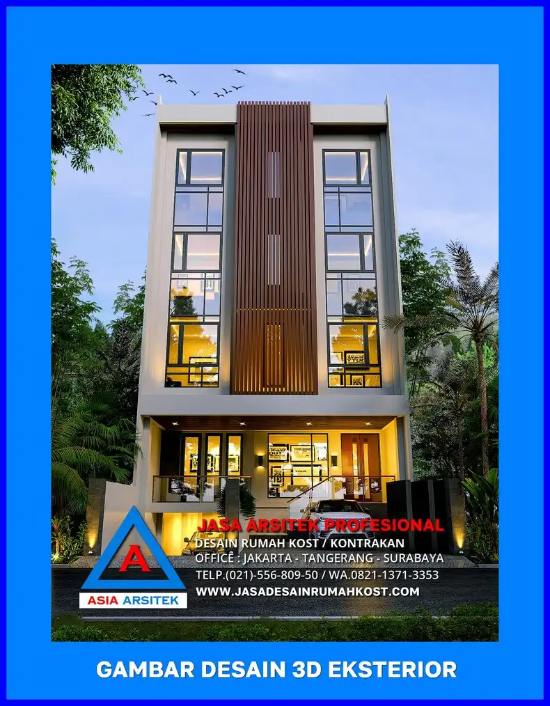 tampak depan Rekomendasi Jasa Desain Rumah Kost di Depok