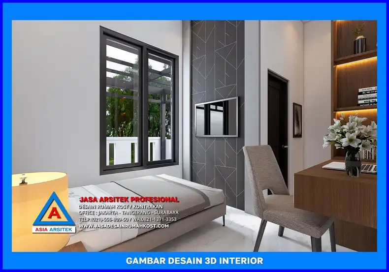 ruang tidur Rekomendasi Jasa Desain Rumah Kost di Depok