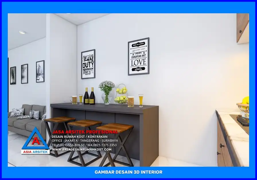 mini bar Desain Rumah Kost Dengan Fasilitas Lengkap di Depok