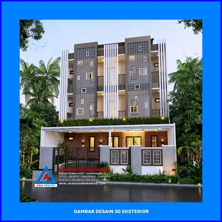 fasad Desain Rumah Kost Hemat Biaya di Depok