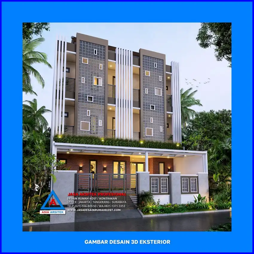 teras Desain Rumah Kost Hemat Biaya di Depok