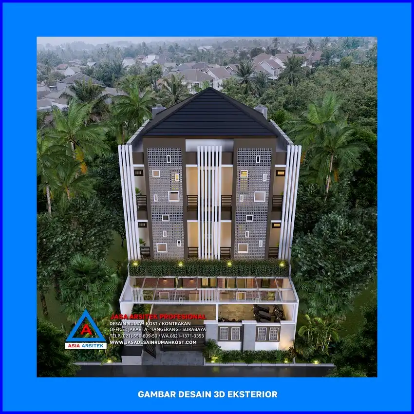 tampak atas Desain Rumah Kost Hemat Biaya di Depok