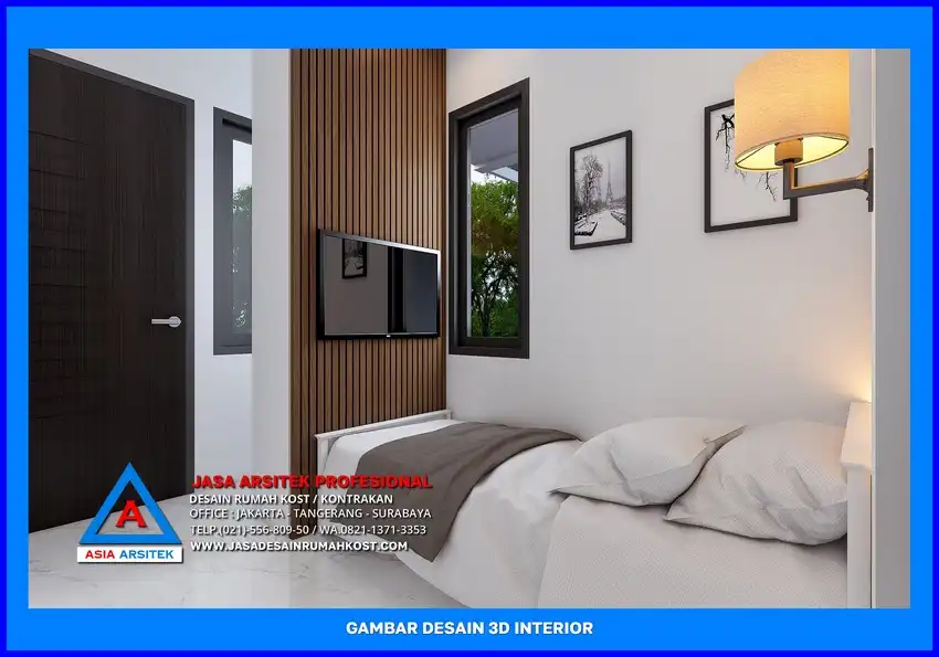 ruang tidur Desain Rumah Kost Hemat Biaya di Depok